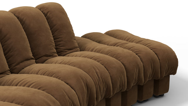 DS 600 - DS 600 Small Open End Sofa, Right, Brown Vegan Suede