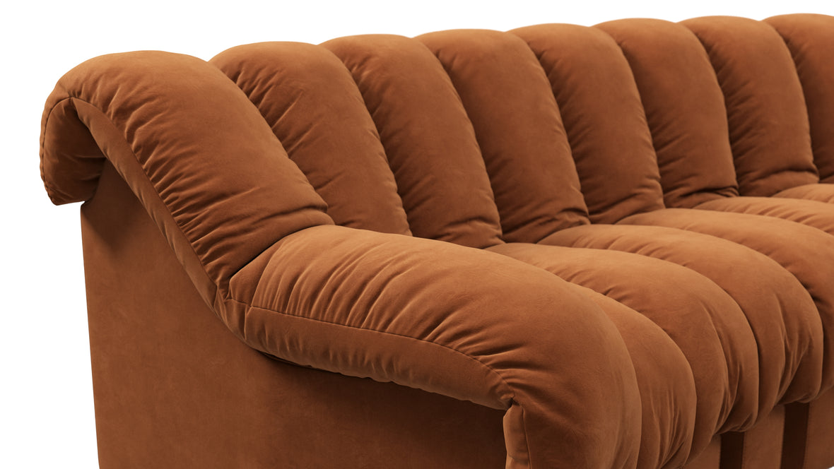 DS 600 - DS 600 Small Open End Sofa, Right, Burnt Orange Vegan Suede