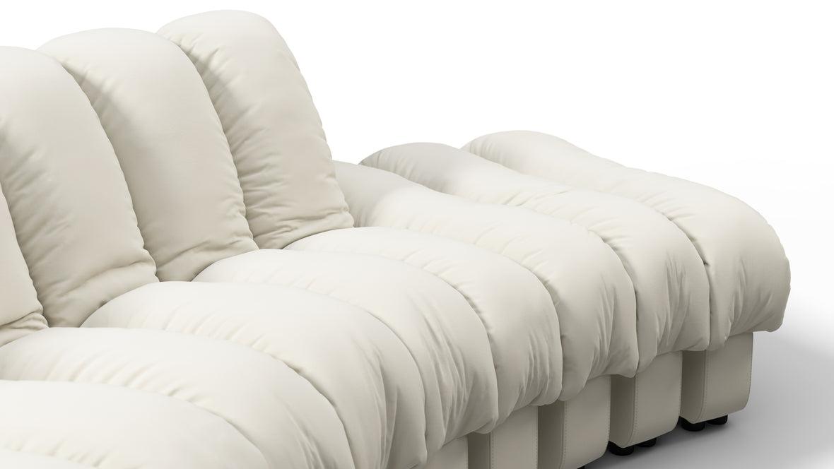 DS 600 - DS 600 Small Open End Sofa, Right, Cream Vegan Leather