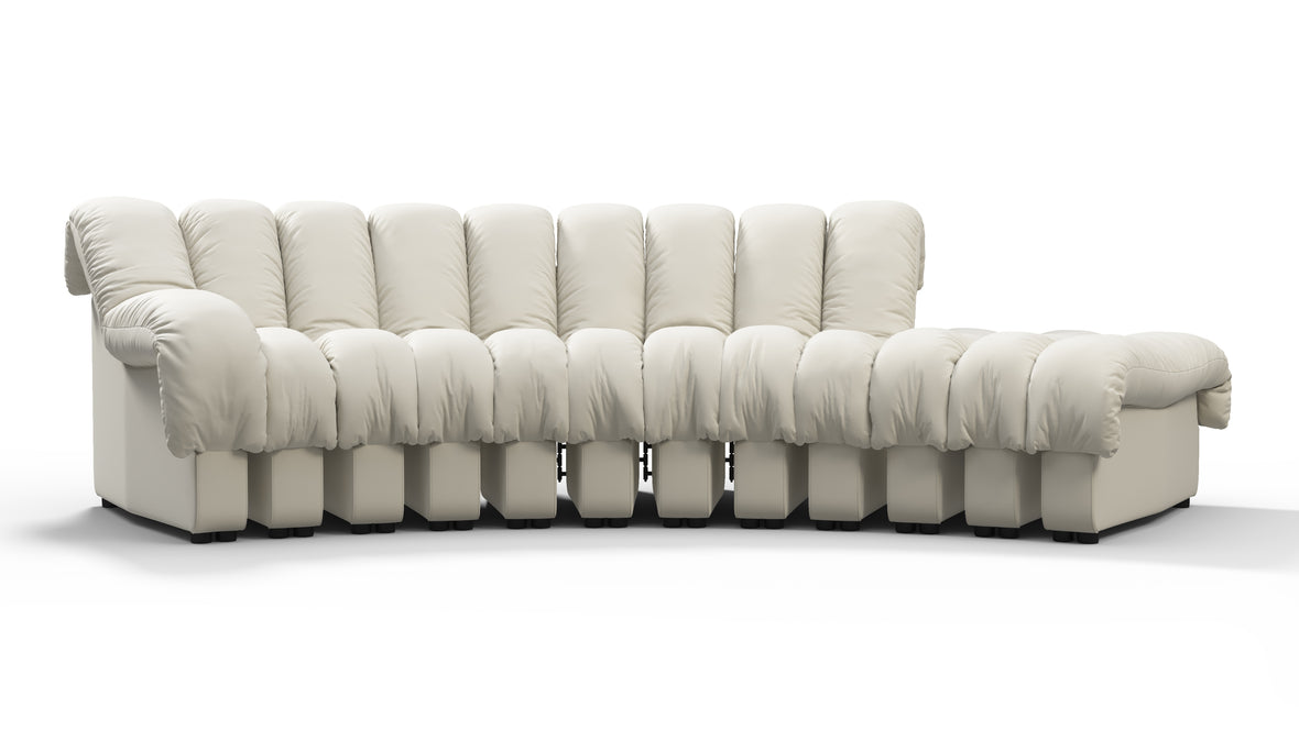 DS 600 - DS 600 Small Open End Sofa, Right, Cream Vegan Leather