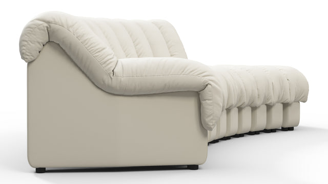 DS 600 - DS 600 Small Open End Sofa, Right, Cream Vegan Leather