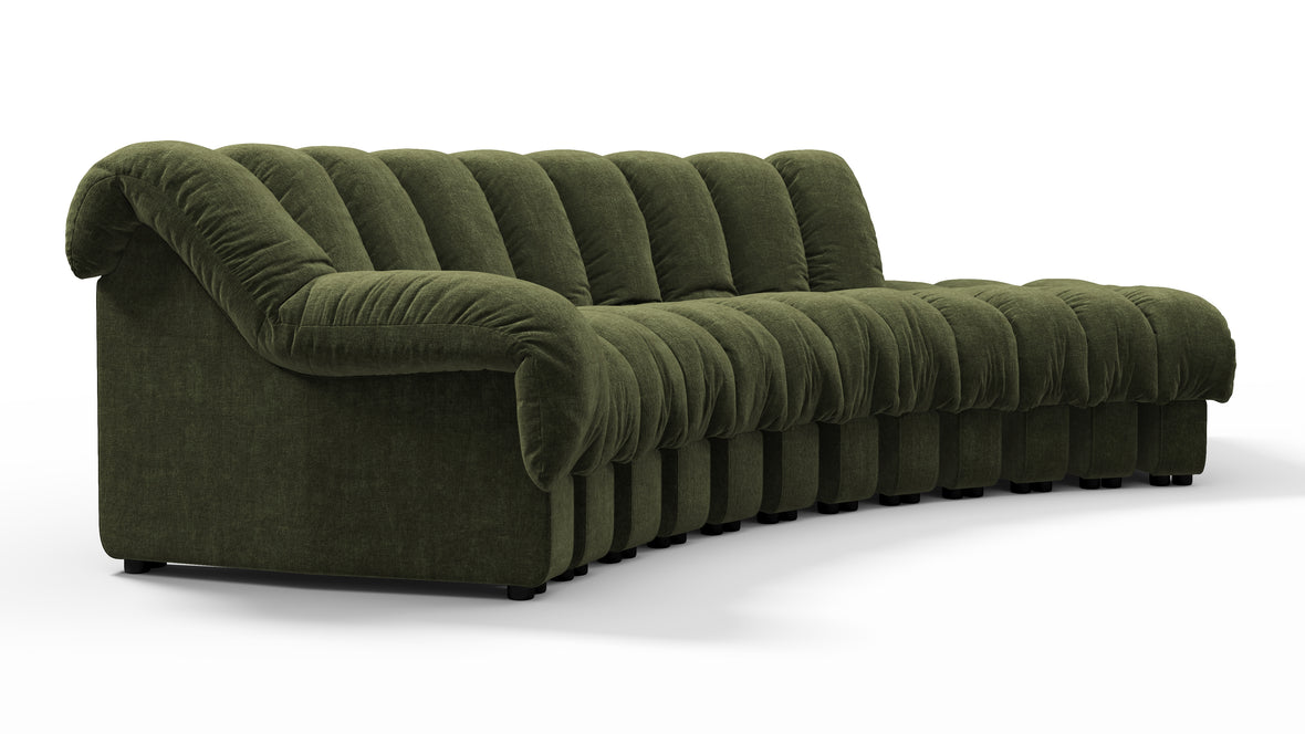 DS 600 - DS 600 Small Open End Sofa, Right, Moss Green Chenille