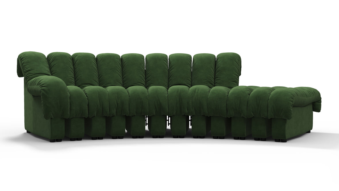 DS 600 - DS 600 Small Open End Sofa, Right, Tarragon Vegan Suede