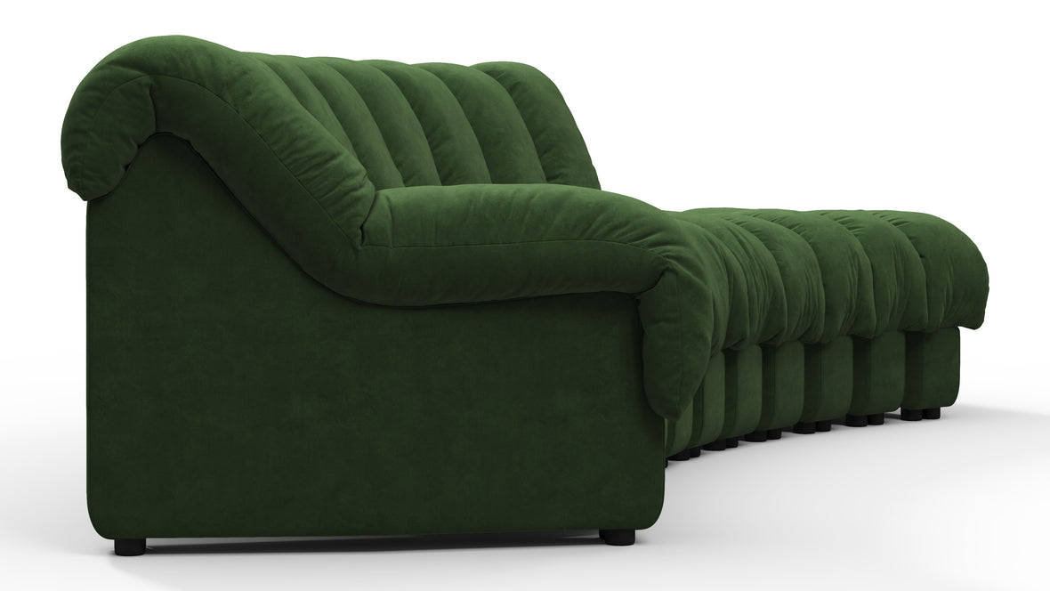 DS 600 - DS 600 Small Open End Sofa, Right, Tarragon Vegan Suede