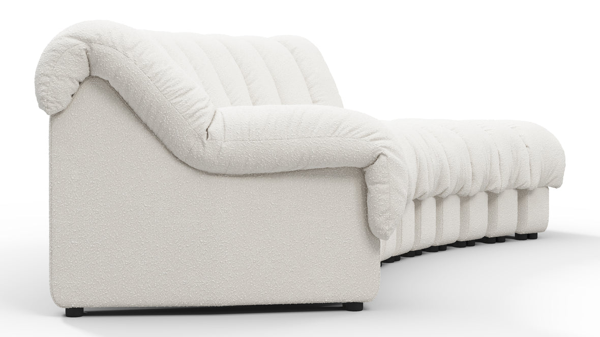 DS 600 - DS 600 Small Open End Sofa, Right, White Boucle