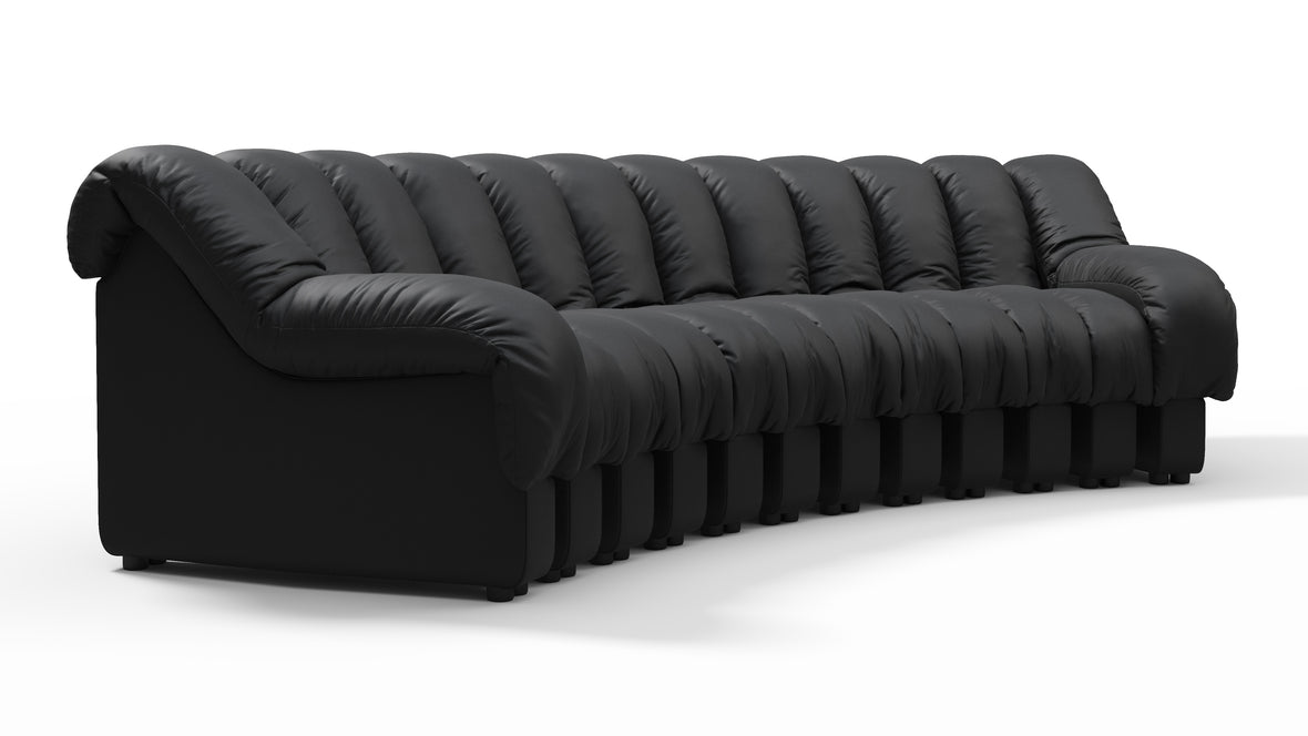 DS 600 - DS 600 Three Seater Sofa, Black Vegan Leather