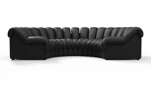 DS 600 - DS 600 Sectional, U Shape, Black Vegan Leather