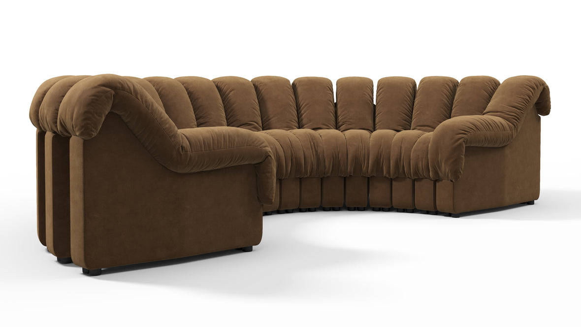 DS 600 - DS 600 Sectional, U Shape, Brown Vegan Suede