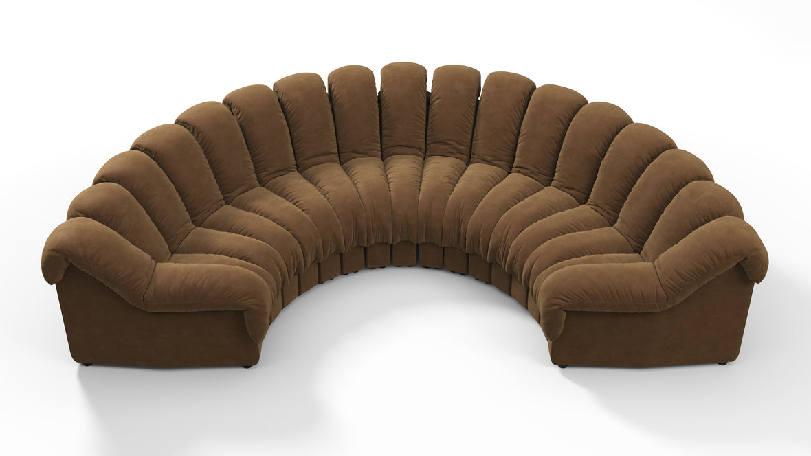 DS 600 - DS 600 Sectional, U Shape, Brown Vegan Suede