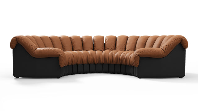 DS 600 - DS 600 Sectional, U Shape, Vintage Tan and Black Vegan Leather