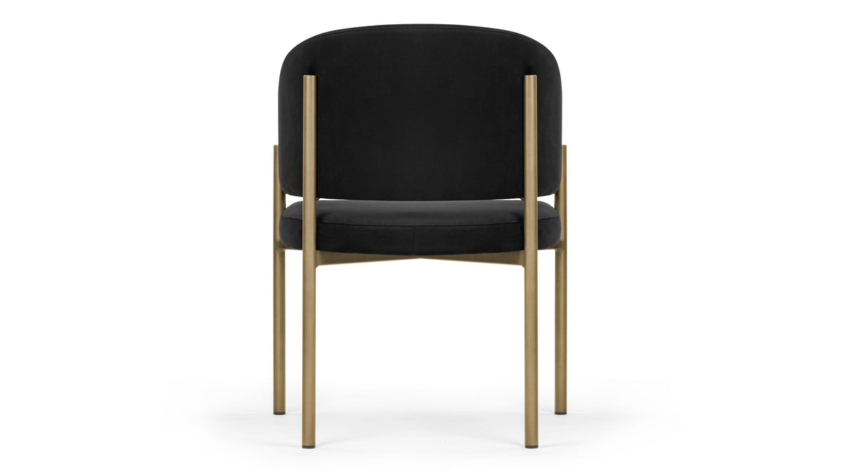 Esme - Esme Dining Chair, Black Plush Velvet and Brushed Brass