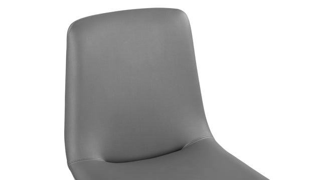 LeBlanc - LeBlanc Side Chair, Glacier Gray Vegan Leather and Walnut