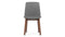 LeBlanc - LeBlanc Side Chair, Glacier Gray Vegan Leather and Walnut