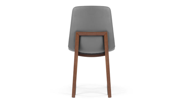 LeBlanc - LeBlanc Side Chair, Glacier Gray Vegan Leather and Walnut