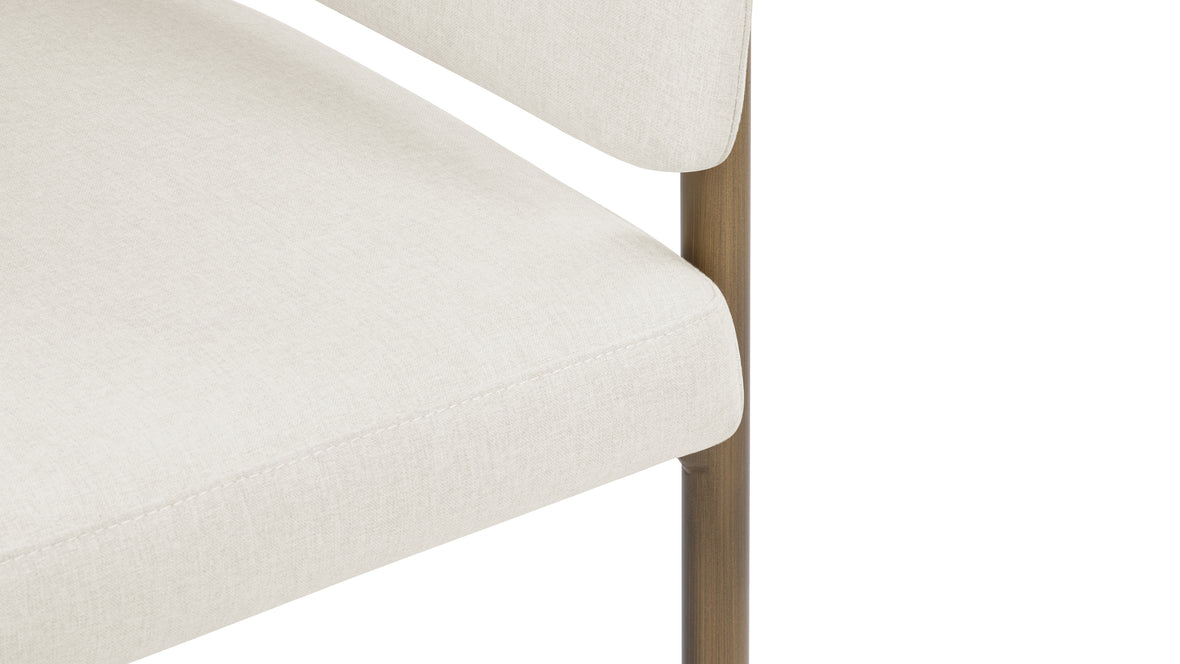 Esme - Esme Dining Chair, Oatmeal Brushed Weave and Brushed Brass