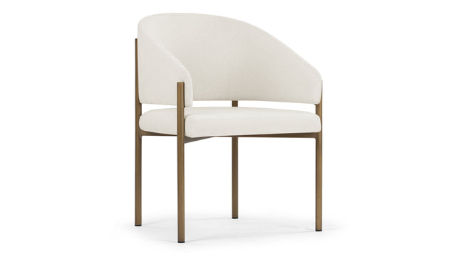 Esme - Esme Dining Chair, Oatmeal Brushed Weave and Brushed Brass