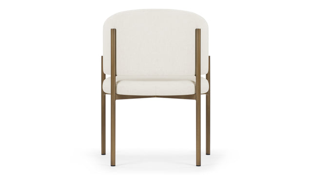 Esme - Esme Dining Chair, Oatmeal Brushed Weave and Brushed Brass