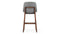 LeBlanc - LeBlanc Counter Stool, Glacier Gray Vegan Leather and Walnut