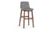 LeBlanc - LeBlanc Bar Stool, Glacier Gray Vegan Leather and Walnut