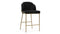 Aben - Aben Counter Stool, Black Plush Velvet and Brushed Brass