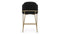 Aben - Aben Counter Stool, Black Plush Velvet and Brushed Brass