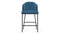 Aben - Aben Counter Stool, Aegean Blue Velvet and Black