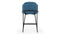 Aben - Aben Counter Stool, Aegean Blue Velvet and Black