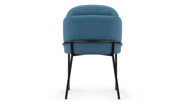 Aben - Aben Dining Chair, Aegean Blue Velvet and Black