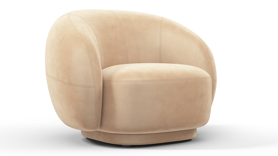 Julep - Julep Lounge Chair, Ecru Velvet