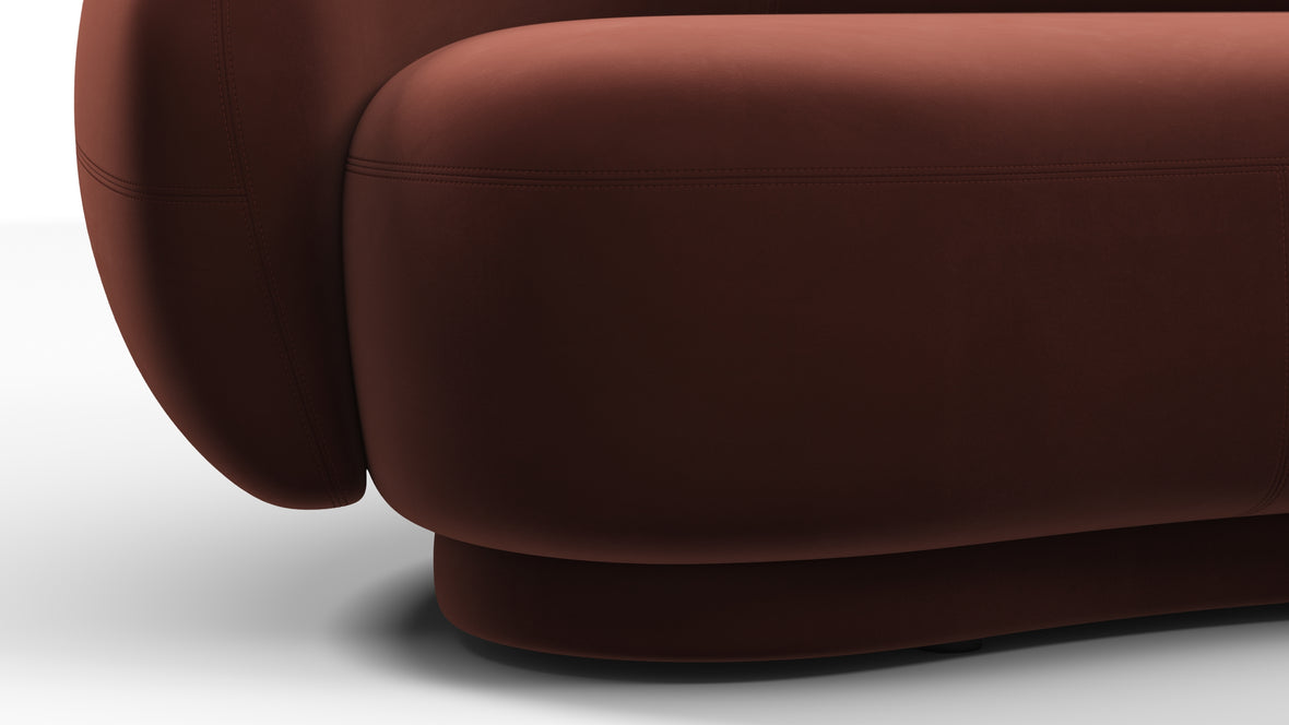 Julep - Julep Sofa, Burgundy Velvet