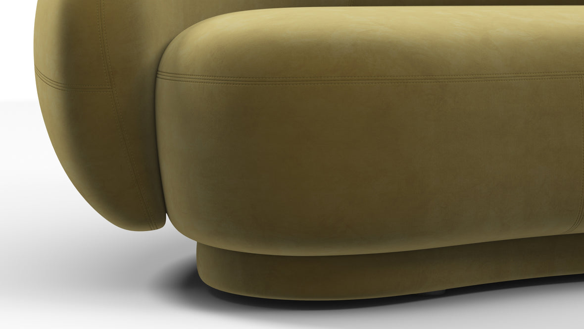 Julep - Julep Sofa, Olive Gold Velvet