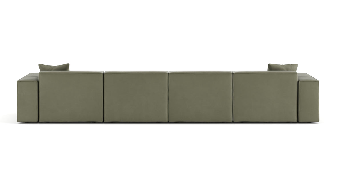 Arles - Arles Sectional, Large Right Chaise, Sage Vegan Suede