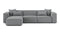 Arles - Arles Sectional, Three Seater, Left Chaise, Harbor Gray Flat Weave