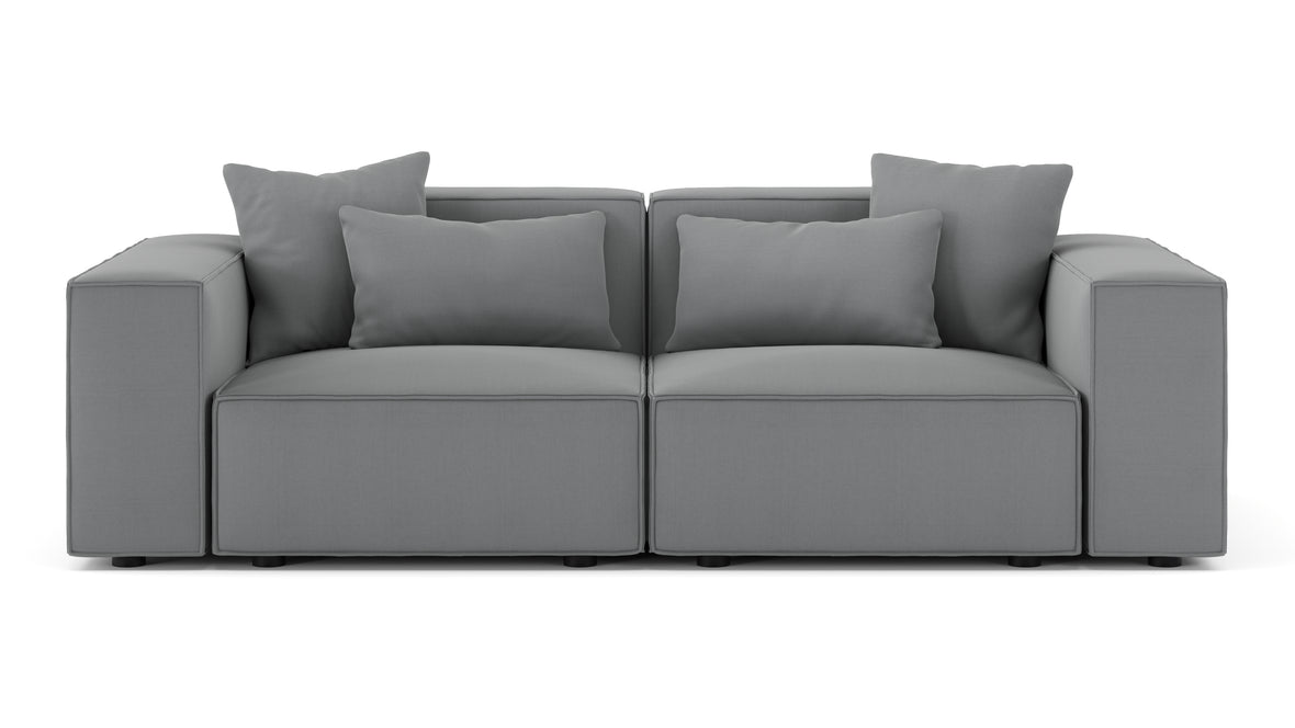 Arles - Arles Sectional, Two Seater, Harbor Gray Flat Weave