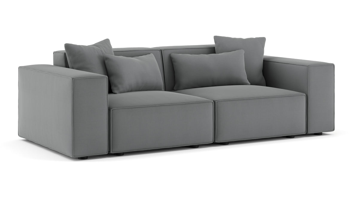 Arles - Arles Sectional, Two Seater, Harbor Gray Flat Weave