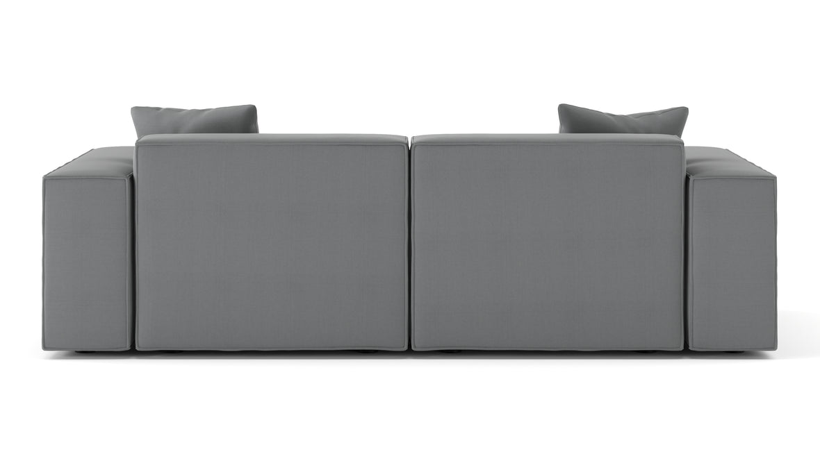 Arles - Arles Sectional, Two Seater, Harbor Gray Flat Weave