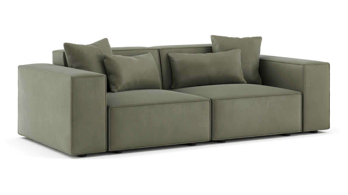 Arles - Arles Sectional, Two Seater, Sage Vegan Suede