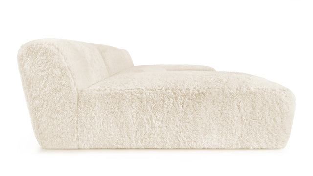 Iona - Iona Sectional, Double Chaise, White Long Hair Sherpa