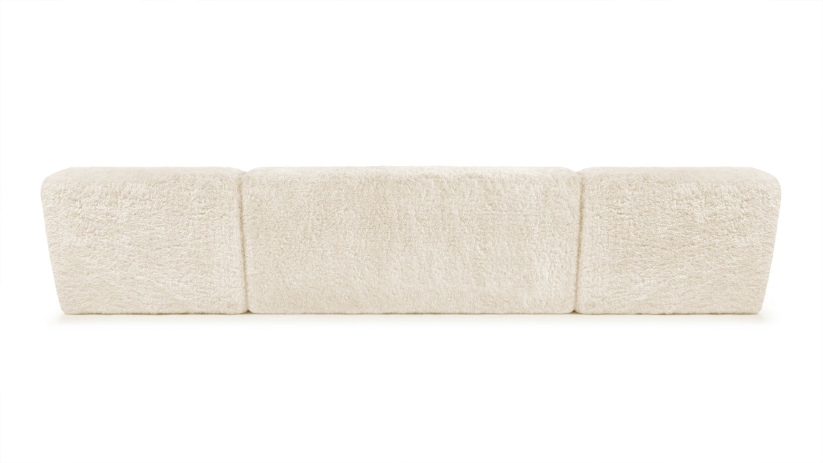 Iona - Iona Sectional, Double Chaise, White Long Hair Sherpa