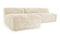 Iona - Iona Sectional, Left Chaise, White Long Hair Sherpa