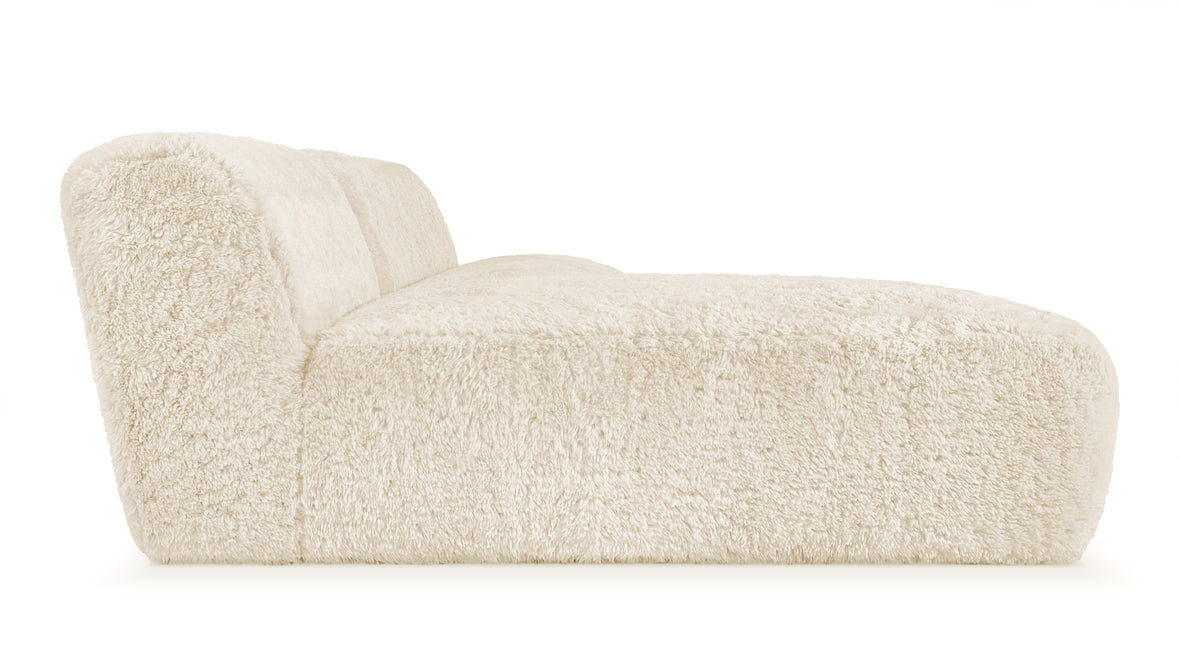 Iona - Iona Sectional, Left Chaise, White Long Hair Sherpa