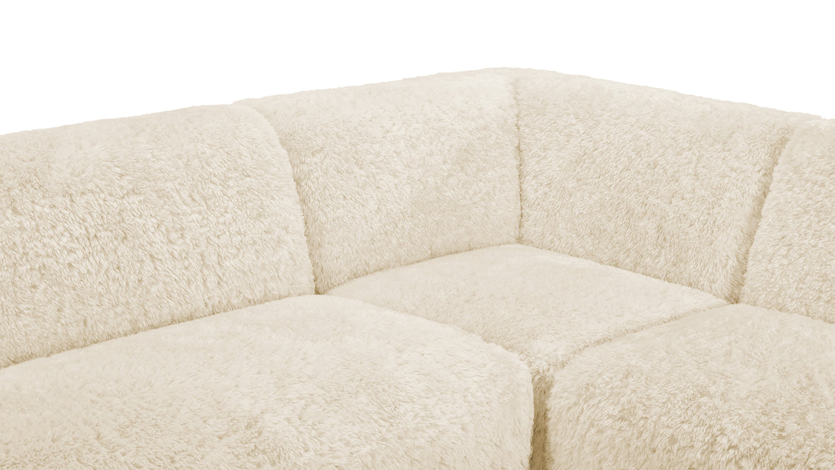 Iona - Iona Sectional, Right Corner, White Long Hair Sherpa