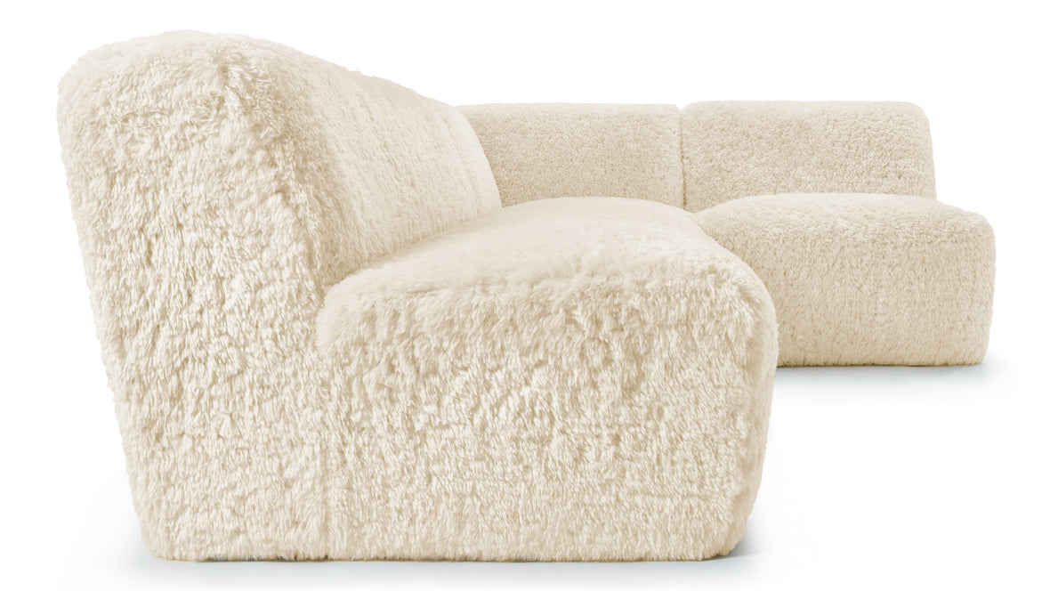 Iona - Iona Sectional, Right Corner, White Long Hair Sherpa