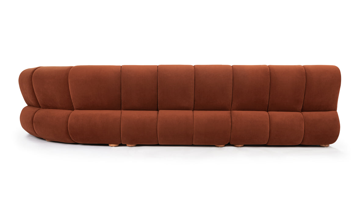 River - River Sectional, Large Right Corner, Russet Plush Velvet