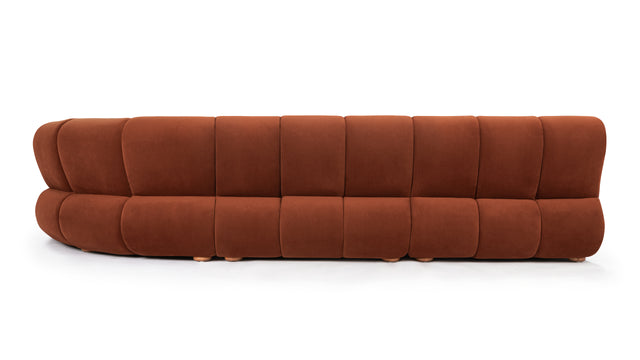 River - River Sectional, Large Right Corner, Russet Plush Velvet