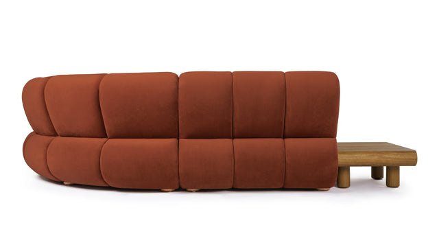 River - River Sectional, Large Left Corner, Russet Plush Velvet