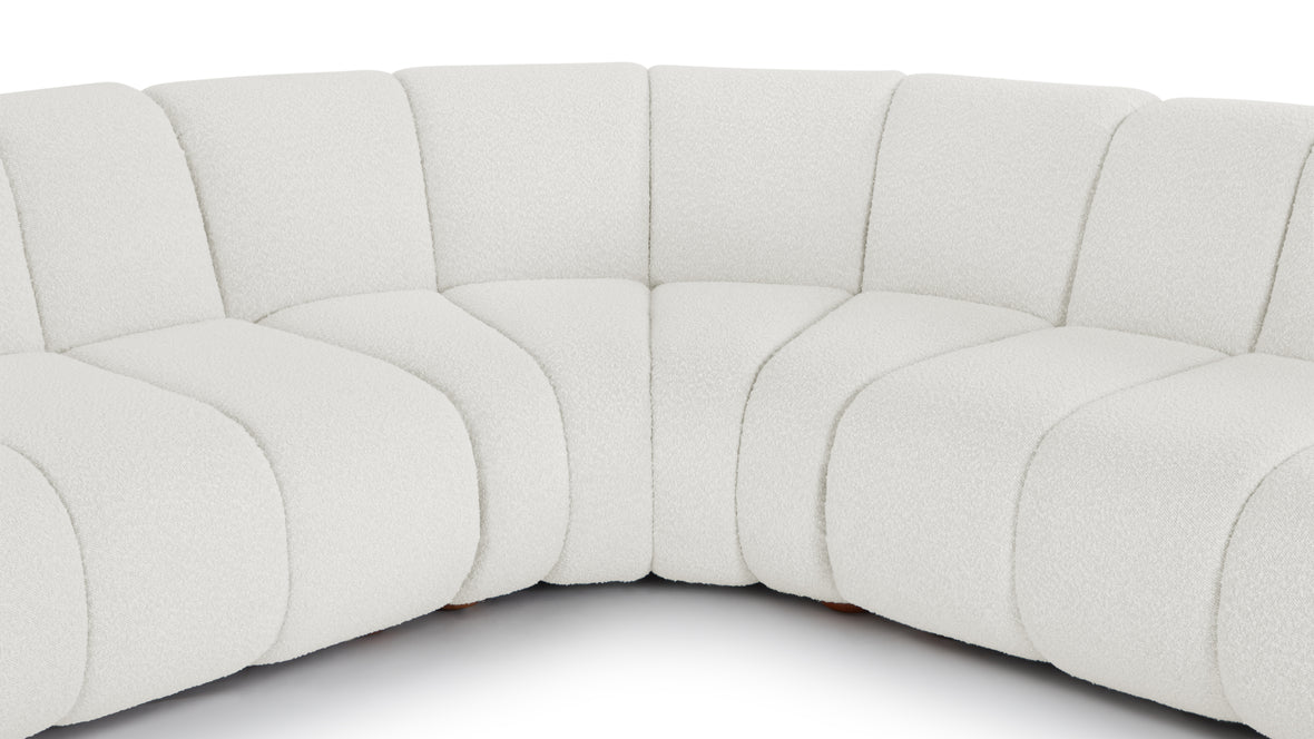 River - River Sectional, Large Right Corner, Pearl Boucle