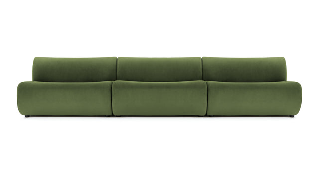 Leo - Leo Three Seater Sofa, Lichen Plush Velvet