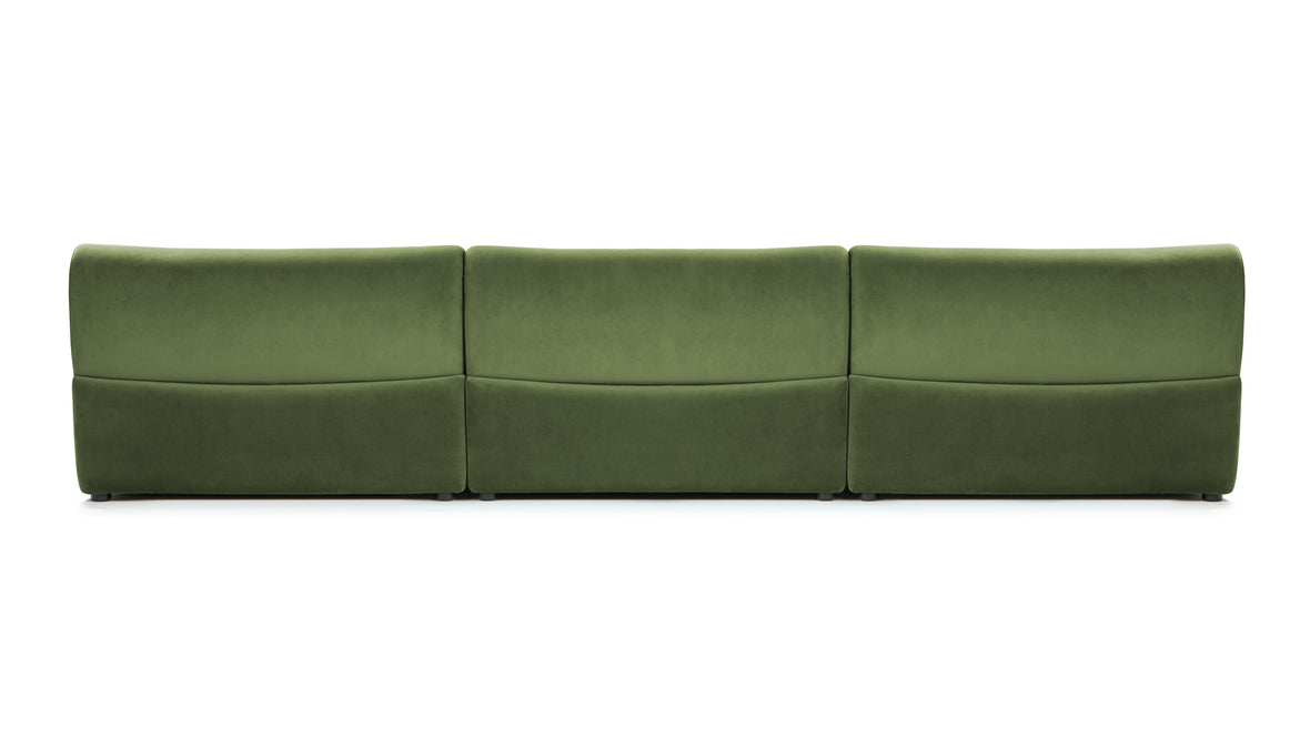 Leo - Leo Three Seater Sofa, Lichen Plush Velvet