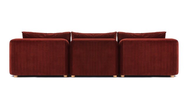 Morrell - Morrell Three Seater Sofa, Garnet Velvet